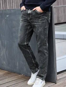 Street One Straight Leg Jeans male Grau