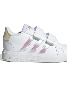 Grand Court Lifestyle Court Hook-and-Loop Schuh Kinder Tennisschuhe, weiß, Größe 26 26