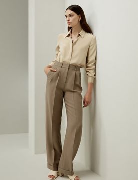 Chemise En Soie Structure À Tissage Serré Soie De Haute Qualité Légèreté Luxueuse Coupe Régulière L