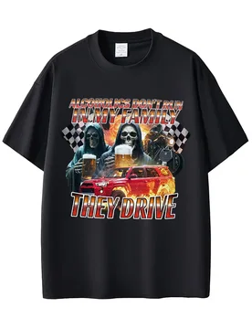 Alcoholics Don't Run in My Family They Drive Skeleton Funny Meme T-shirts Men Women Casual Cotton Vintage Short Sleeve T Shirts - Aliexpress - FashionsVida