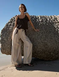 Ruffle Floaty Cami Top Brown female