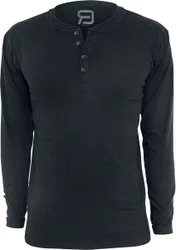 Langarmshirt für Männer schwarz "Basic Henley" von - Männer - male