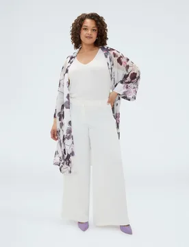 Pantalones de mujer wide leg en tejido fluido ajuste y diseño para el máximo confort - Fiorella Rubino - FashionsVida