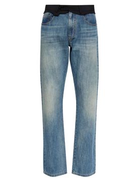 Reconstructed Waist Straight Leg Jeans