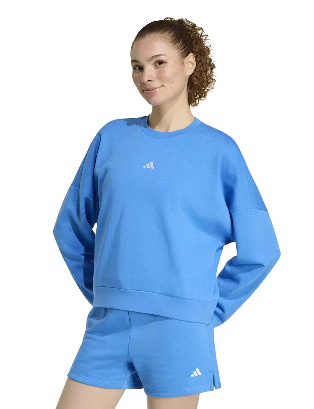 Feelcozy Round Neck Oversized Sweatshirt Blue female - Adidas - FashionsVida