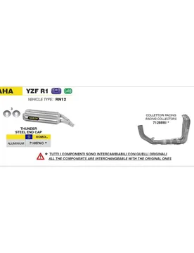 Collettori Racing Yamaha YZF R1 2004/2006 taglia unica - Arrow - FashionsVida