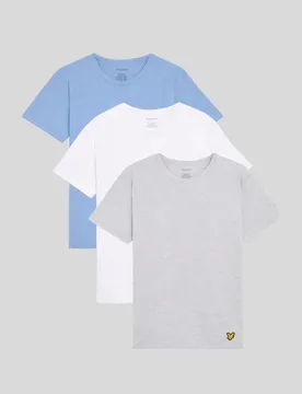 Men's 3-Pack Lounge T-Shirts in Blue - Lyle & Scott - FashionsVida