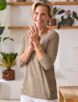 Viskose Pullover kühlend - Taupe - female - Size: 44