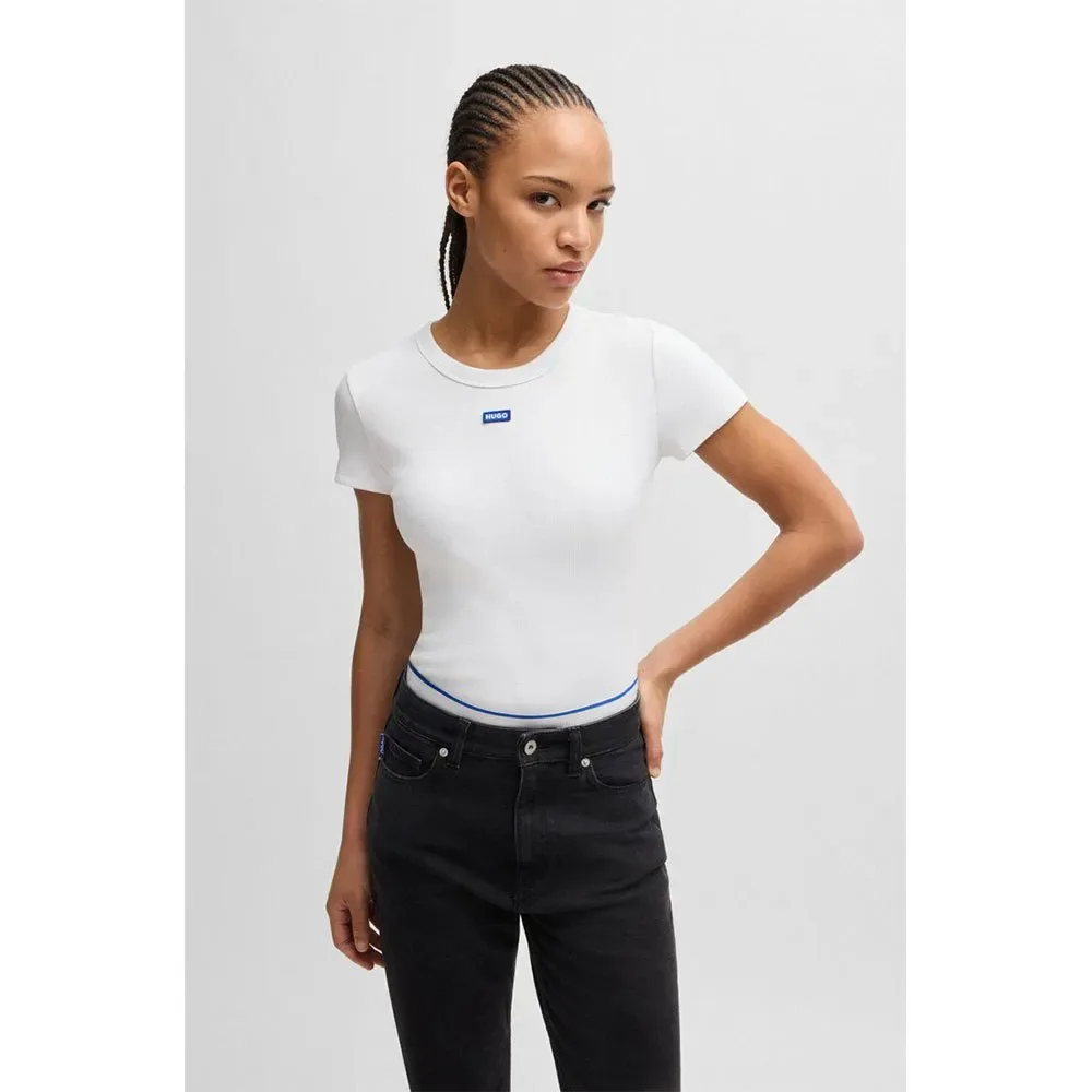 Hugo Maglietta A Maniche Corte Easy 10257055 Blue White M - Hugo Boss - FashionsVida