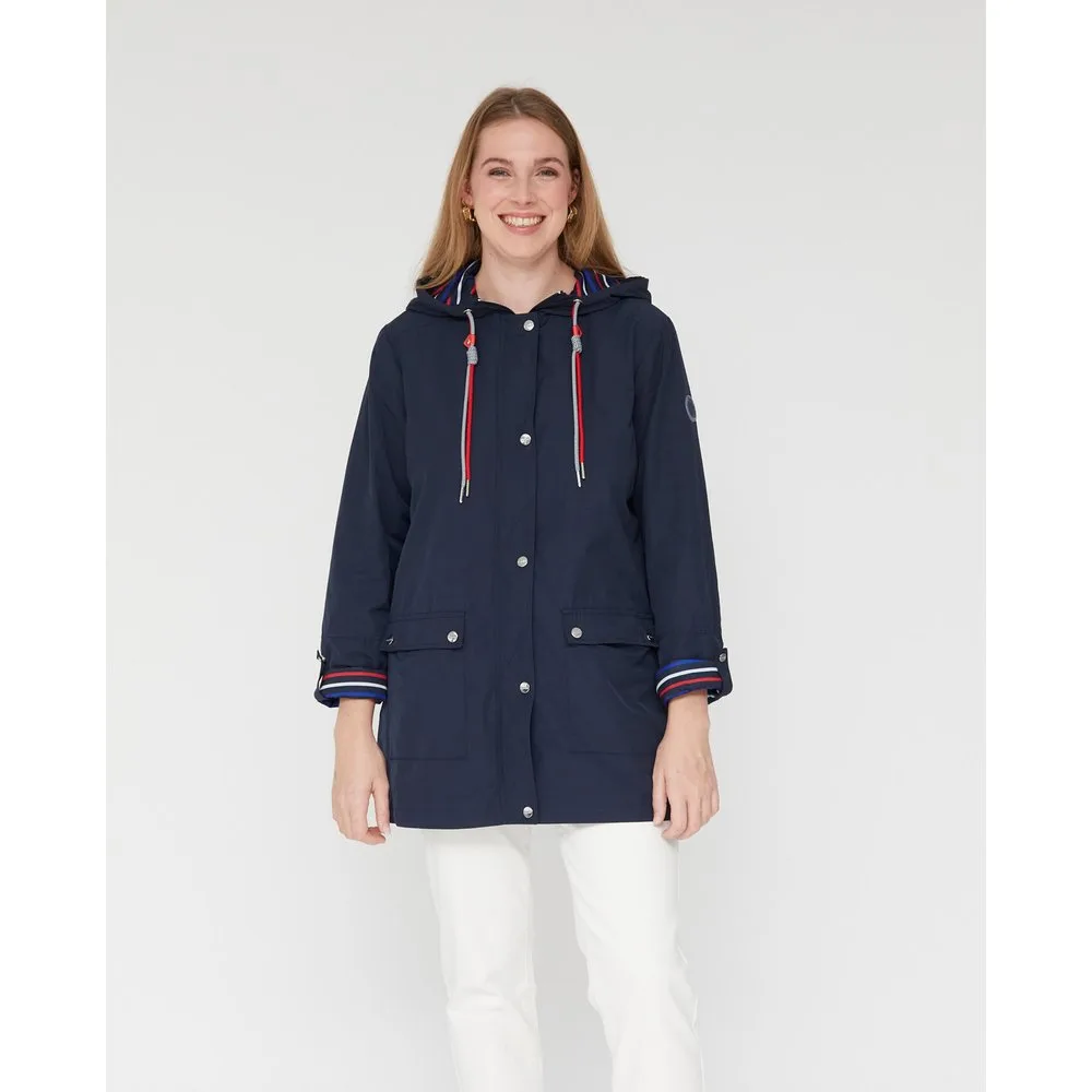 Parka de mujer largo medio cordon contraste - October - FashionsVida