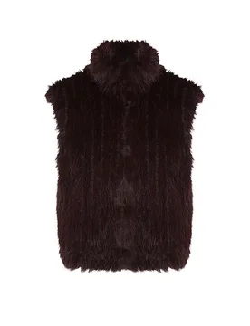 Gilet façon fourrure DAVA marron 38 - Rino&pelle - FashionsVida
