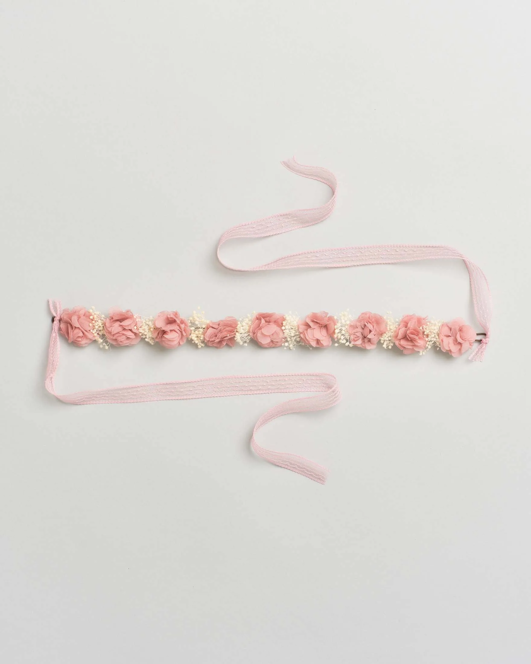 Coroncina con fiori rosa e fiocco - Siena - FashionsVida