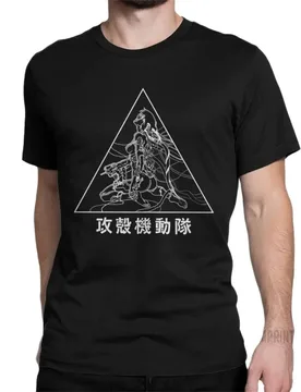 Men's T-Shirt Major Ghost In The Shell T Shirts Funny 100% Cotton Tee Shirt Short Sleeve Anime Batou Gits Tops Gift Idea - Aliexpress - FashionsVida