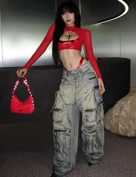 See Through Y2k Clothes Hollow Out Mesh Crop Top Skinny Camisole Mini Ropa De Mujer Rave Outfits 2 Pcs Set T Shirts For Women - Aliexpress - FashionsVida