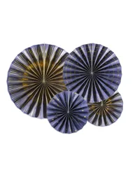 Papierfächer Marineblau Gold 23, 32, 40 cm