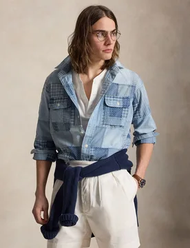 Camisa de hombre de trabajo de denim - Polo Ralph Lauren - FashionsVida