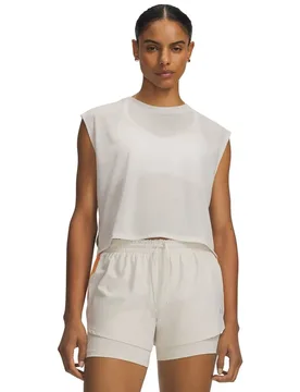 Hb Run Aeris Sleeveless T-shirt White / Reflective M Women - Under armour - FashionsVida