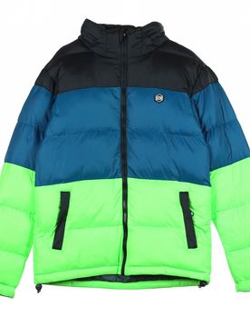 Piumino Uomo Techno Padded Jacket Black/petroleum/fluo Green