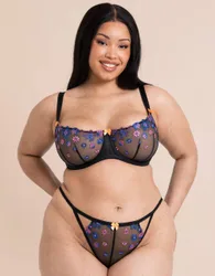 Strawberry Crush Balcony Bra Wired Lingerie - Black - Size: 38H