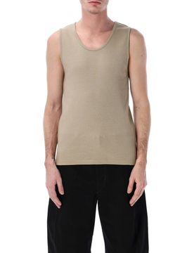 RIB TANK TOP in COTTON JERSEY - Cotton Linen Rib Jersey - Men