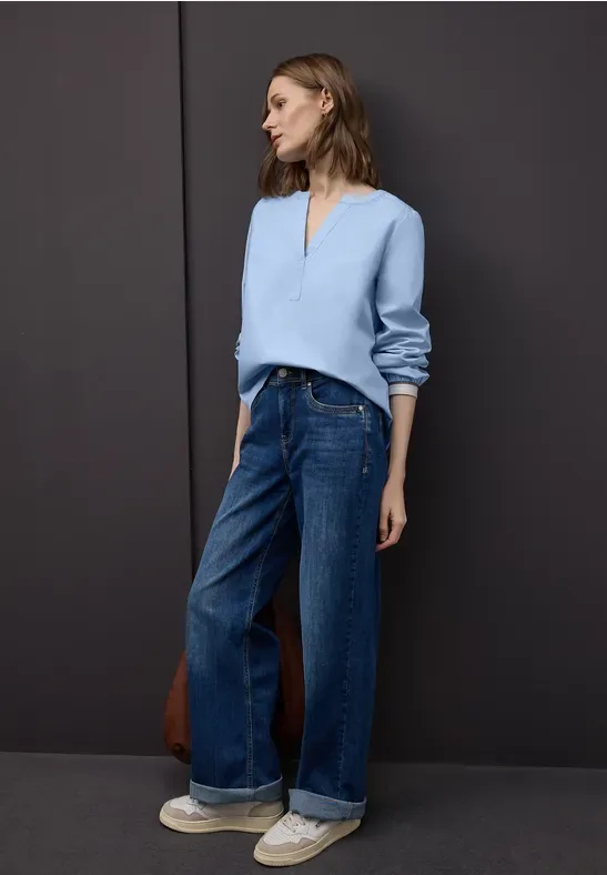 Tunika mit Tapedetails female Blau - Street One - FashionsVida