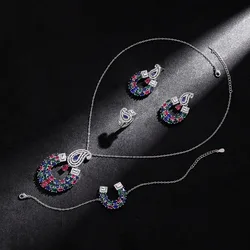 Ensemble de bijoux de mode transfrontaliers élégants et stylés, bijoux de fête de haut niveau pour dames
