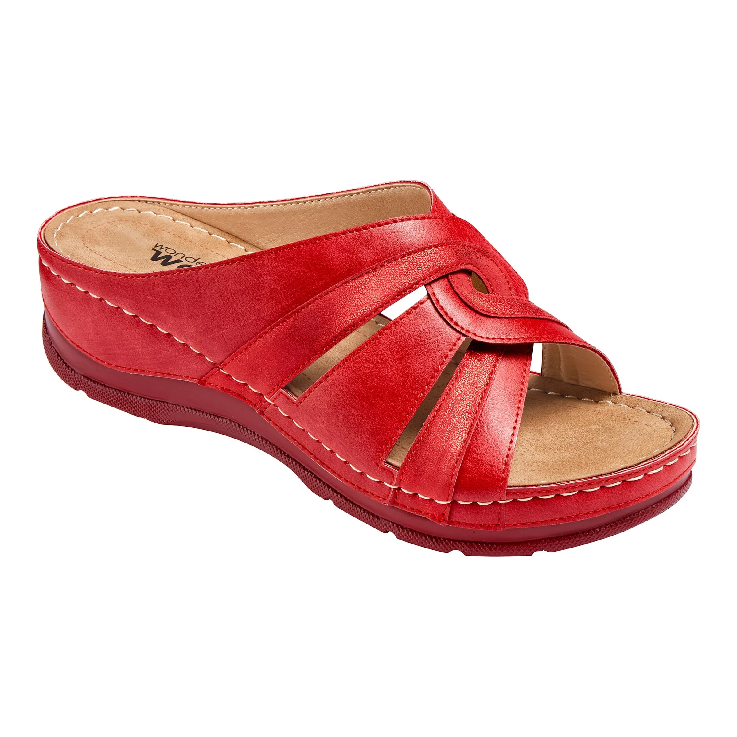 Komfort-Pantolette "Beate" rot 41 Damen - wonderwalk - FashionsVida