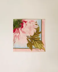 Keffieh en lin mélangé avec fleurs