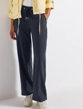 Straight Leg Twill Hose female Blau