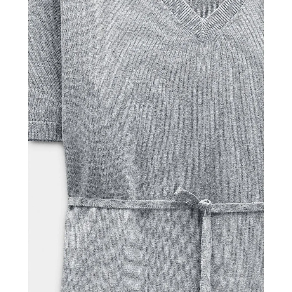 Vestido midi de manga corta en liso - Parfois - FashionsVida