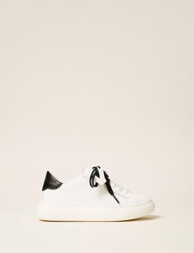 Twinset Baskets en cuir avec logo