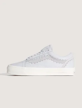 Unisex Premium Old Skool Sneakers - Grey Leather - Size Uk 6 - Vans - FashionsVida