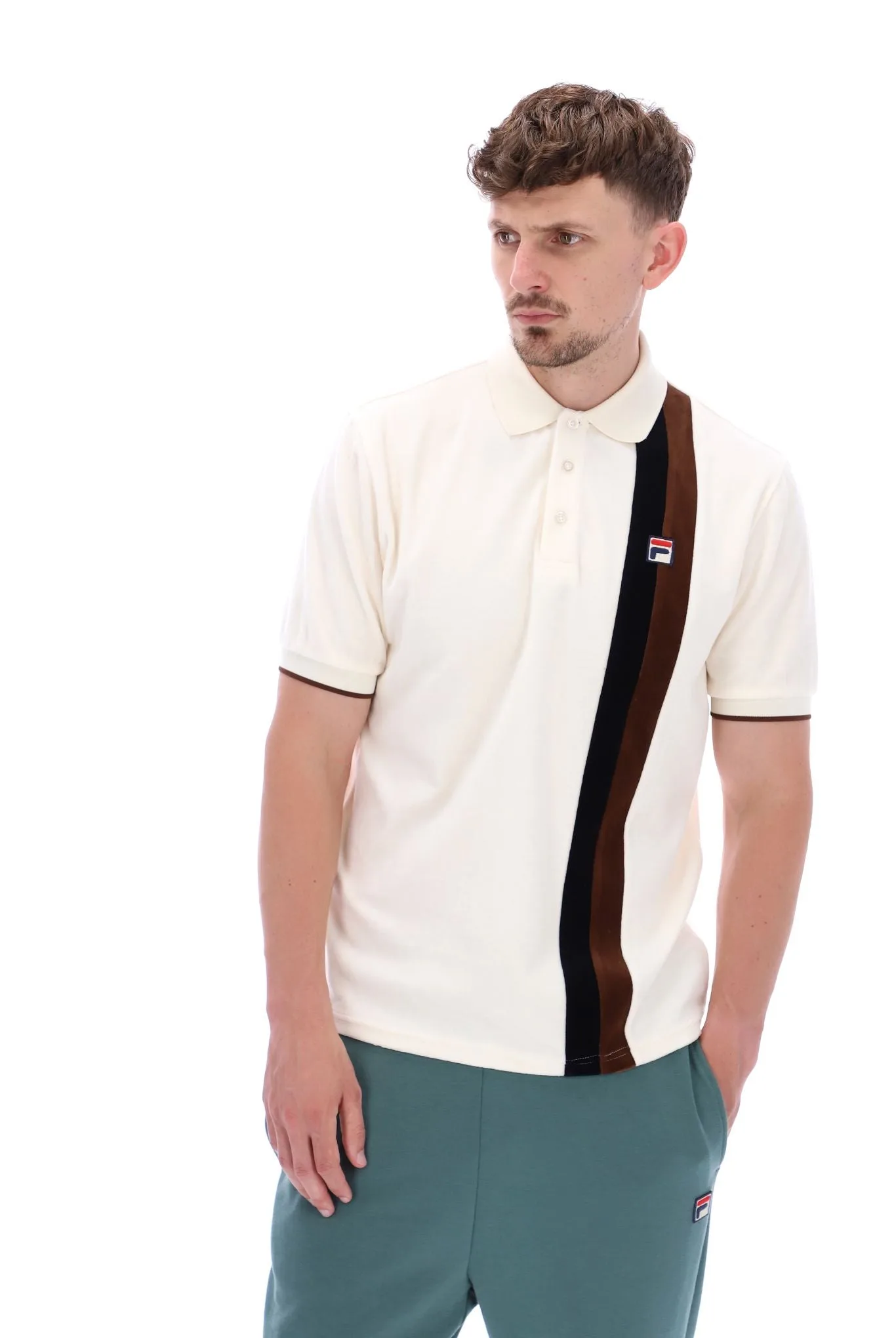 Terra Colour Blocked Velour Polo - XS - FILA - FashionsVida
