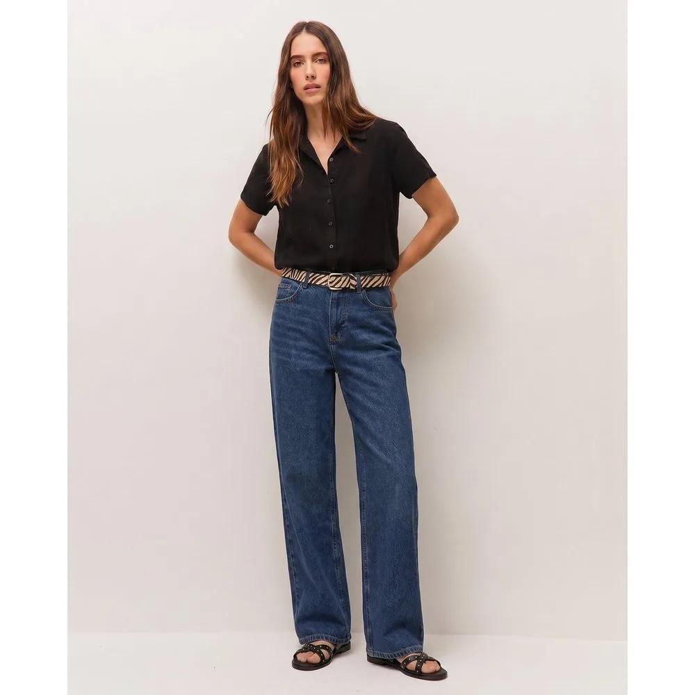 Camisa de mujer con tintura y manga corta - System Action - FashionsVida