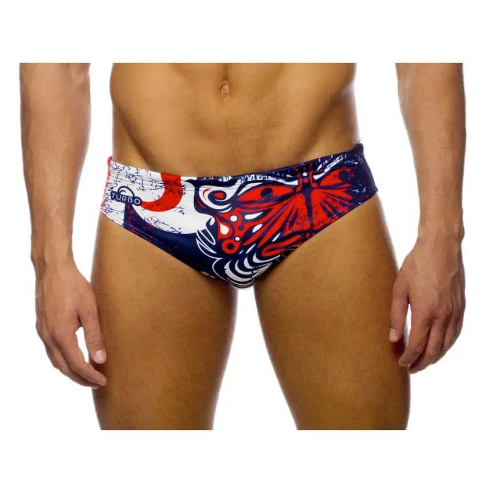 Maori Flags Swimming Brief Red / Navy 2XL Men - TURBO - FashionsVida