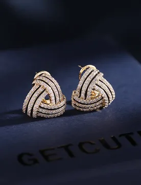 New Fashion Geometric Simple Design Korean Style Zircon S925 Silver Needle Ear Clips Women's Triangle Stud Earrings - Aliexpress - FashionsVida
