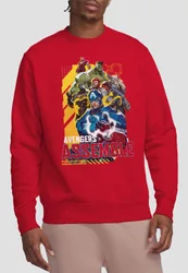 Rivals Avengers Assemble Group Sweatshirt, Red - Red - Size: L