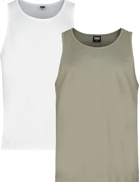 Tank-Top - Jersey Loose Tank Doublepack - S bis XL - für Männer - Größe S - oliv - Männer - male - Urban classics - FashionsVida