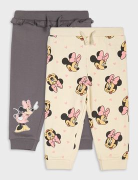 Confezione da 2 paia di pantaloni da tuta Minnie Mouse - panna