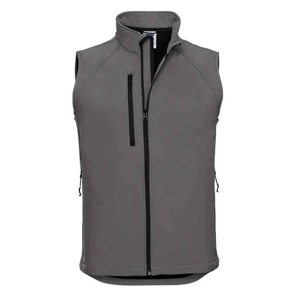 Mens Softshell Gilet (Titanium) - Dark Grey - Size Medium - Russell athletic - FashionsVida