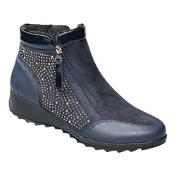 Stiefelette "Rita" mit Reißverschluss, gefüttert blau 42 Damen