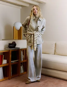 Blazer de mujer estampado mil rayas - Southern Cotton - FashionsVida