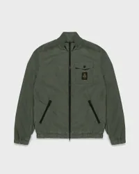 Giubbino verde militare impermeabile con patch logo