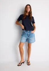 Basic-T-Shirt im Regular-Fit aus schwerem Gewebe Dunkelblau XL