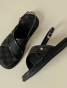 Nuevas sandalias de mujer con suela gruesa, estampado floral bohemio, punta abierta, cómodo tacón de plataforma tipo cuña, zapatos de verano de pla - Shein - FashionsVida
