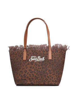 Borsa City media in tela con stampa animalier