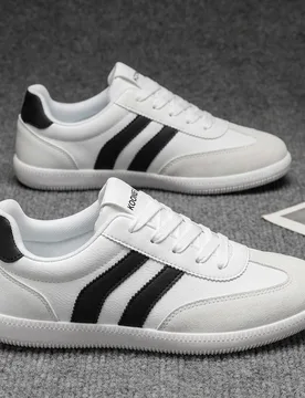 Zapatillas deportivas para hombres - Zapatillas casuales cómodas con cordones y rayas de moda Adecuadas para todas las estaciones, diseño de corte b - Shein - FashionsVida