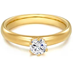 Womens Trilani Female Sterling Silver Ring - Gold - Size R