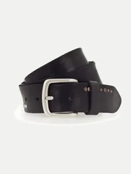 Nietengürtel aus Leder Schwarz 95