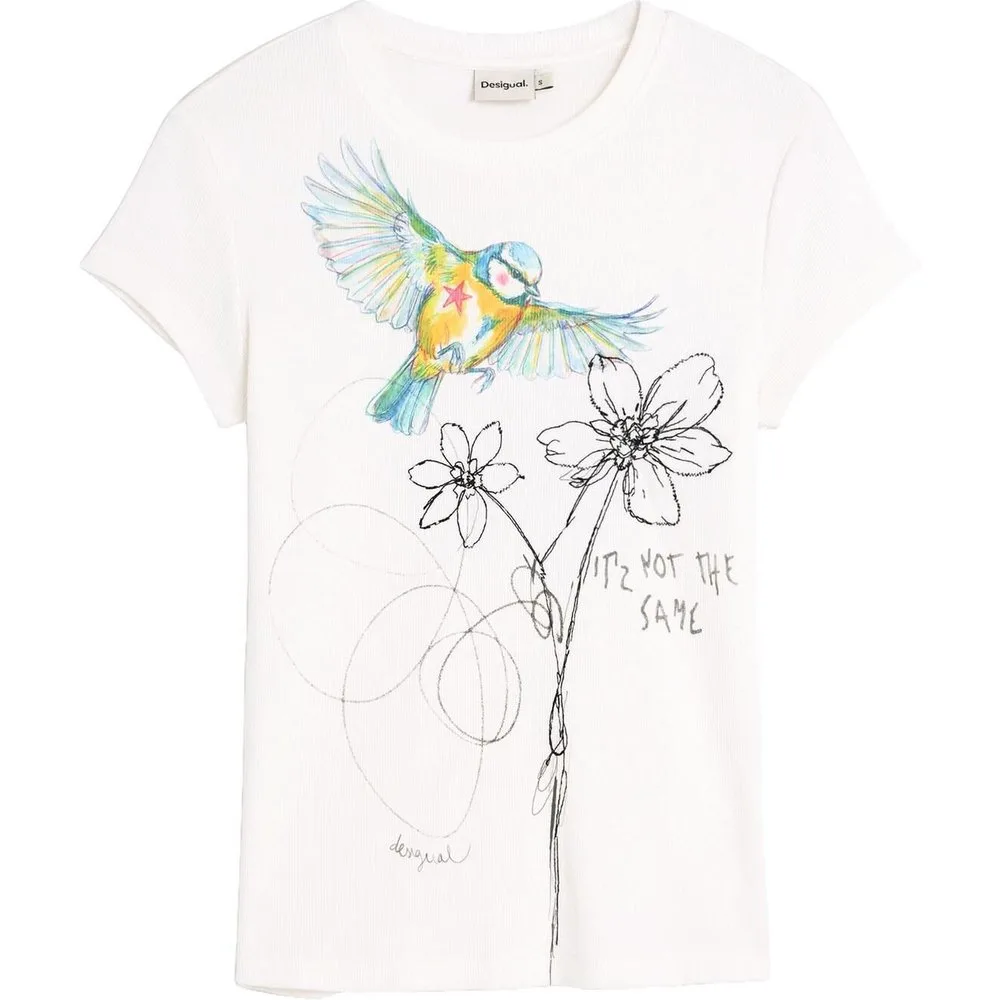 Camiseta de mujer estampada flor - Desigual - FashionsVida